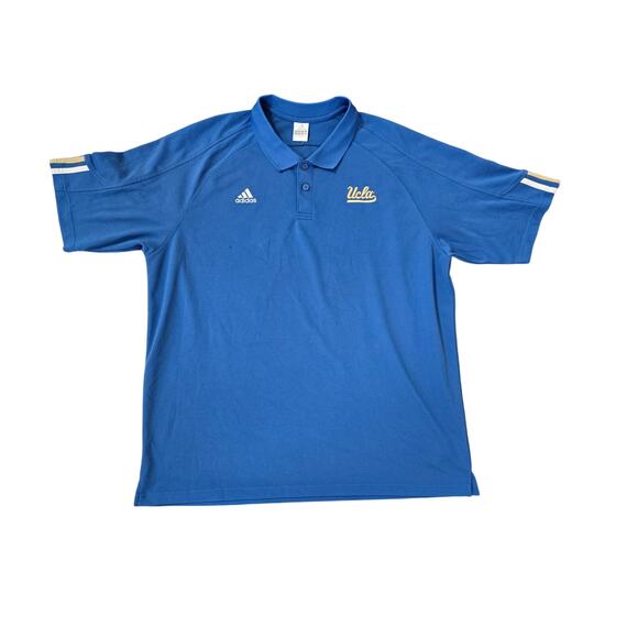 UCLA Bruins Adidas Polo Shirt Short Sleeve Blue Size XL Embroidered - Picture 1 of 7